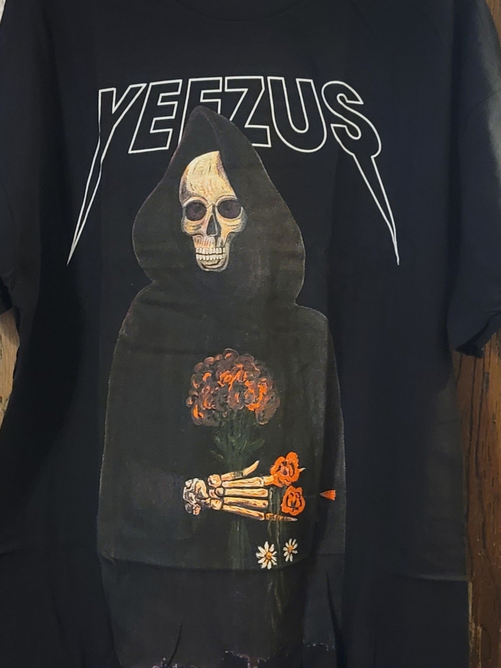 Kanye West Yeezus Tour Grim Reaper Rose T-Shirt Black